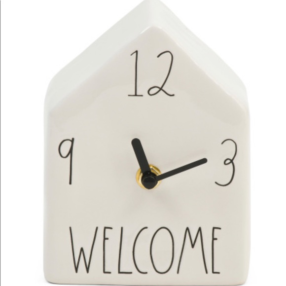 Rae Dunn Welcome ceramic clock